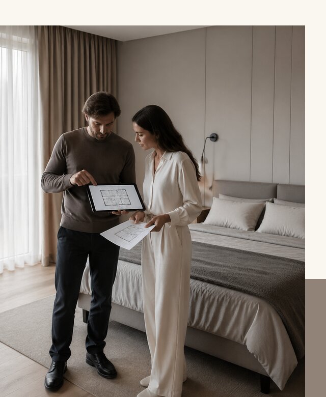 Дизайн спальни в Магадане под ключ от архитектурного бюро